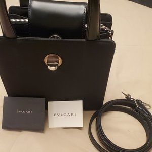 Bvlgari Crossbody Nylon & Leather Accordion Bag